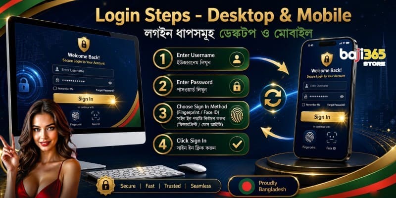 Baji365 Login Steps (Desktop & Mobile)