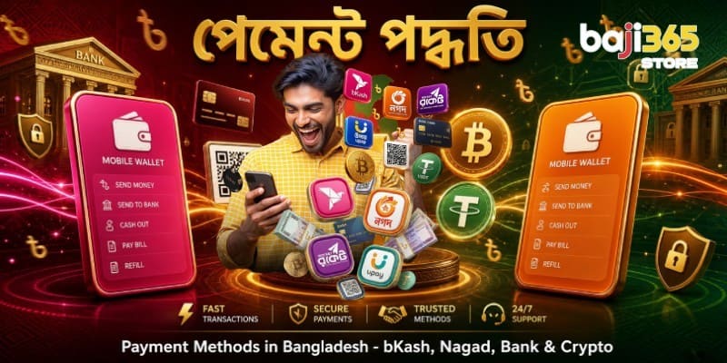 What payment methods does Baji365 support in Bangladesh?
